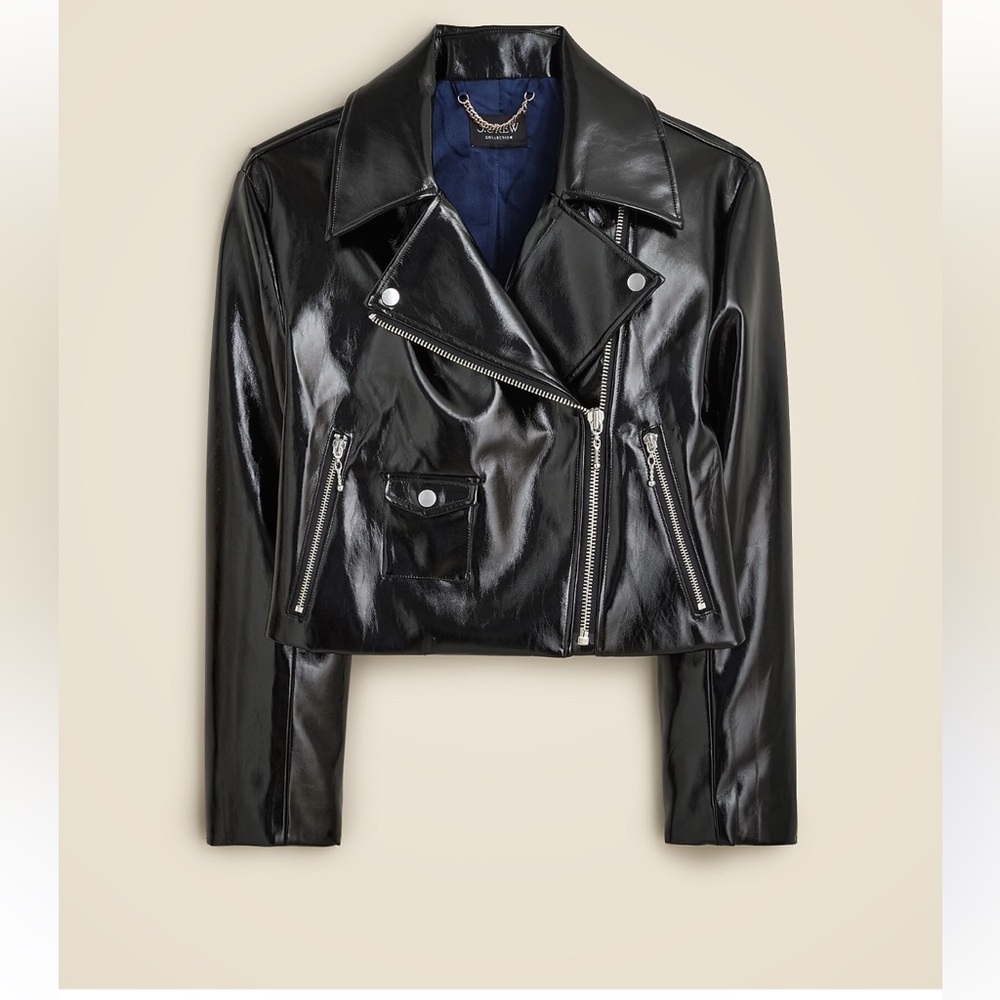 J. Crew Collection Moto Jacket in Faux Patent Leather